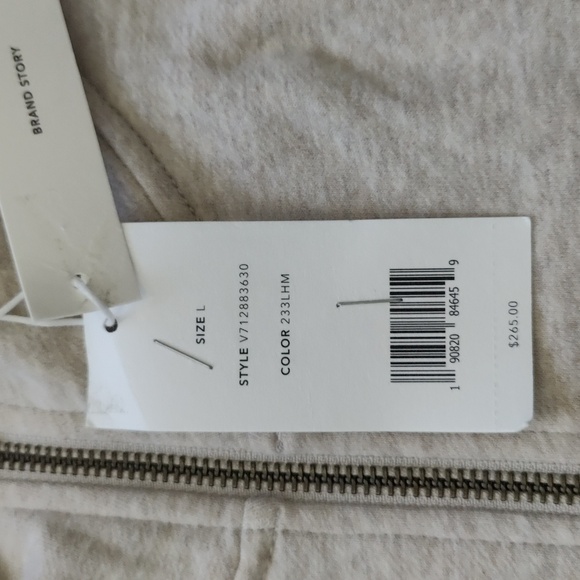 150. VINCE. Half-Zip Cotton Blend Sweatshirt | Color: Light Heather Marzipan - Picture 9 of 9